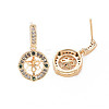 Brass Micro Pave Cubic Zirconia Stud Earring Findings KK-S364-063-4