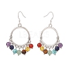 Natural & Synthetic Mixed Gemstone Chandelier Earrings EJEW-TA00105-2