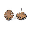 Walnut Wood Stud Earring Findings MAK-N032-036-3