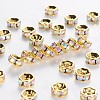 Brass Grade A Rhinestone Spacer Beads RSB039NF-02G-1