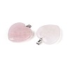 Natural Rose Quartz Pendants G-S364-006-2