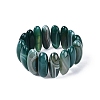 Oval Natural Agate Beaded Stretch Bracelets for Women Men G-Q601-23D-3