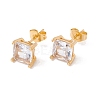 6 Pairs Tiny Cubic Zirconia Square Stud Earrings EJEW-G291-01D-M-5