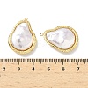 304 Stainless Steel with ABS Plastic Pearl Pendants STAS-G371-01G-02-3