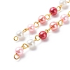 Handmade Glass Pearl Round Beaded Chains AJEW-SZ0002-40F-2