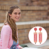 ANATTASOUL 4 Pairs 4 Colors Alloy Enamel Pencil Dangle Stud Earrings for Teachers' Day EJEW-AN0004-86-5