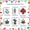 36Pcs 6 Style Polyester Fabrics Computerized Embroidery Cloth Sew on Patches PATC-FG0001-05-2