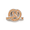 Brass Micro Pave Orange Cubic Zirconia Beads CU-CBAD306-22P-1