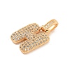 Brass Micro Pave Clear Cubic Zirconia Pendants KK-B099-01G-H-2