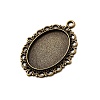 Zinc Alloy Pendant Settings for Cabochon & Rhinestone X-PALLOY-A15257-AB-FF-2