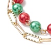 Christmas Double Layer Multi-strand Bracelets BJEW-JB101004-3