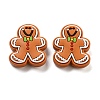 Christmas Gingerbread Man Silicone Beads SIL-U005-01A-1