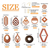DIY Walnut Wood Hollow Geometric Dangle Earrings Making Kit DIY-TA0009-18-4