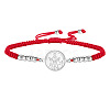 Religion 304 Stainless Steel Saint Francis of Assisi Medal Charm Adjustable Red Braided Cord Bracelets WG1F26A-04-1