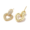 Brass Micro Pave Cubic Zirconia Earrings for Women EJEW-E301-13G-2