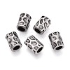 304 Stainless Steel Textured European Style Large Hole Beads STAS-T072-102AS-1