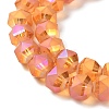Electroplate Transparent Glass Beads Strands EGLA-I018-FR01-3