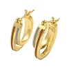 Two-layer Oval Brass Enamel Hoop Earrings EJEW-S252-03C-G-4