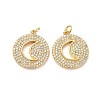 Brass Micro Pave Clear Cubic Zirconia Pendants ZIRC-L100-107G-2