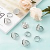 Fashewelry Adjustable 304 Stainless Steel Finger Rings Components STAS-FW0001-01-4