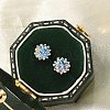 925 Sterling Silver Moissanite Rhinestone Stud Earrings EJEW-U042-05P-03-5