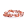 Natural Red Agate Chips Beaded Jewelry Set X-SJEW-JS01232-04-4