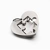 Valentine's Couple Jewelry Lovers 304 Stainless Steel Heart with Puzzle Jigsaw Split Pendants STAS-E090-46P-3