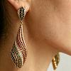 Alloy Rhinestone Teardrop Stud Dangle Earrings for Women WGFF29C-01-2
