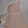 Brass Ginkgo Leaf Charm Double Layer Anklets for Women FS-WG31713-01-4