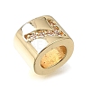 Brass Micro Pave Clear Cubic Zirconia Beads CU-CBAA19F-01G-H-3