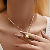 Brass Pave Plastic Pearl Pendant Necklaces for Women FS-WG5BA91-15-1