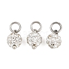 Round Handmade Polymer Clay Rhinestone Charms PALLOY-JF04456-1