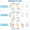  90Pcs 6 Style 304 Stainless Steel Leverback Earring Findings STAS-NB0001-60-2