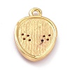 Golden Plated Brass Micro Pave Clear Cubic Zirconia Pendants ZIRC-L097-031F-G-3