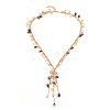 Alloy Resin Shell Shape Tassel Necklaces for Women WG893B9-01-2