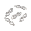 Brass Micro Pave Clear Cubic Zirconia Connector Charms KK-E068-VB387-4