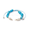 Natural Gemstone Chip & Cultured Freshwater Pearl Beaded Bracelet Sets AJEW-JB01147-2