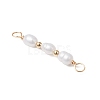 Natural Cultured Freshwater Pearl Rice Beaded Connector Charms X-PALLOY-JF03703-3