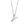1pc Brass Chain with Alloy Letter Pendants Necklaces NJEW-LP0001-41Y-P-1