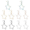 Yilisi 5Pairs 5 Colors Interlock Double Open Stars Dangle Earrings EJEW-YS0001-03-8