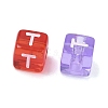 Spray Painted Transparent Acrylic Beads MACR-K365-07T-2