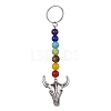 Tibetan Style Alloy Bull Head Kcychain HJEW-JM01311-02-1