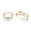 Golden Plated Brass Huggie Hoop Earrings EJEW-L231-27G-2