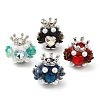 Polymer Clay Pave Rhinestone Round Beads CLAY-D007-06-1