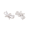 Brass Micro Pave Clear Cubic Zirconia Charms KK-L212-15P-2