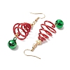 Aluminum Wire Wrapped Christmas Tree Dangle Earrings EJEW-JE05829-02-4