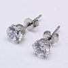 Cubic Zirconia Ear Studs LS-STAS-E051-3H-1