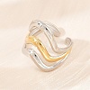304 Stainless Steel Open Cuff Rings for Women RJEW-K296-03A-GP-3
