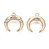Brass Micro Pave Clear Cubic Zirconia Charms KK-Q764-011-2