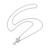 Natural Pearl & Hollow Turtle Lariat Necklaces NJEW-JN04528-02-3